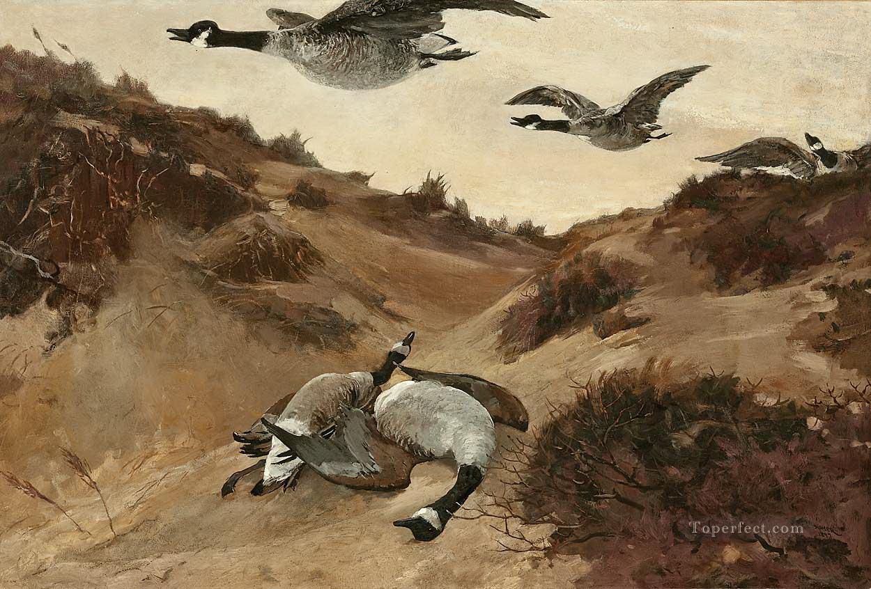 Winslow Homer Wild Geese in Flight birds Oil Paintings